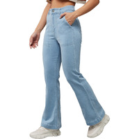Miss Chase Women's Bootcut High Rise Regular Stretchable Denim Jeans (Mcss18Den02-19-324-26, Colorado Blue, 32)