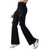 Miss Chase Women's Bootcut High Rise Regular Length Stretchable Denim Jeans (Mcaw24Den79-31-328-26, Ink Black, 26)