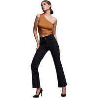 Miss Chase Women's Black Wide-Leg High Rise Clean Look Regular Stretchable Denim Jeans (Mcss22Den12-14-62-26, Black, 26)