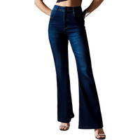 Miss Chase Women's Flared Blue Denim Jeans(Mcss18Den02-19-115-28,Blue,28)
