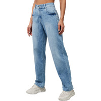 Miss Chase Women's Light Blue Wide-Leg Fit High Rise Regular Length Stretchable Denim Jeans