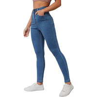 Miss Chase Women's Skinny High/Mid Rise Regular Length Stretchable Denim (Plus Size) Jeans (Mcaw18Den02-88-54-32, Sky Blue, 32)