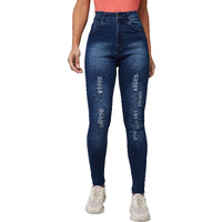 Miss Chase Women's Skinny High/Mid Rise Regular Length Stretchable Denim (Plus Size) Jeans (Mcaw18Den02-88-327-32, Oxford Blue, 32)