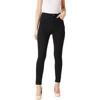 Miss Chase Women's Black High-Rise Stretchable Denim Jeans(Mcaw18Den02-79-62-30, Black, 30)