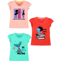 Naughty Ninos Girl's Loose T-Shirt (Nn02003Tee_Multi3 5-6 Years)