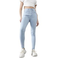Miss Chase Women's Skinny Fit High Rise Regular Length Stretchable Denim Jeans (Mcaw24Den79-33-321-28, Zenith Blue, 28)