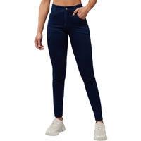 Miss Chase Women's Skinny Fit Mid Rise Regular Length Denim Stretchable Jeans (Mcaw24Den79-33-323-34, Space Blue, 34)