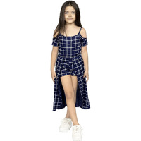 Naughty Ninos Girl's Rayon Cut-Out Knee-Long Dress (Nn00531Drs_Navy Blue_9-10 Years)