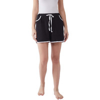 Miss Chase Women's Comfortable Black Solid Cotton Regular Length Sleep And Loungewear Shorts With Pockets (Mcaw20Nw03-06-62_Black_M)