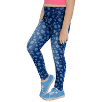 Naughty Ninos Girls Dark Blue Printed Cotton Denim Jeans (Nna0060Jgg_13-14 Years)