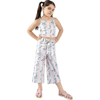 Naughty Ninos Girls Striped Printed Top With Palazzos (Nn00912Drs_3-4 Years)