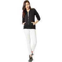 Miss Chase Women's Round Neck Full Sleeve Cotton Bomber Jacket (Mcaw21Jkt03-26-380-03, Jet Black, S)