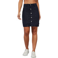 Miss Chase Women's Stretchable Solid A Line Mini Denim Skirt (Mcss22Den11-08-71-32, Navy Blue, 32)