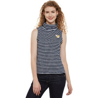 Miss Chase Women's Black And White Striped Top(Mcaw17Tp08-88-98-02_Black And White_X-Small)