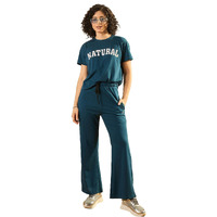 Modeve Cotton Blend Co-Ords Set For Women's - Effortless Summer Style-Teal-2Xl