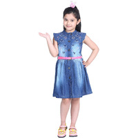Naughty Ninos Girls Blue Denim Shirt Dress(Nn00688Drs_Blue_3-4 Years)