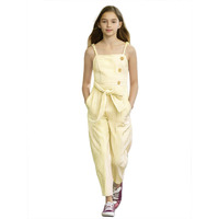 Naughty Ninos Girls Yellow Stripes Printed Jumpsuit (Nn01019Drs_6-7 Years)