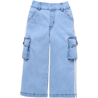 Naughty Ninos Girls Blue Denim Flared Cargo Pants (Nn00056Pnt_3-4 Years)