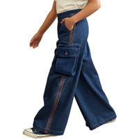 Naughty Ninos Girl's Loose Casual Pants (Nn00055Pnt_Dark Blue