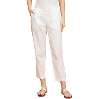 Nermosa Womens Cotton Straight Pants | Regular Fit Trousers With Pockets | Xs4Xl | Office, Casual & Ethnic Bottoms (7 Colors) (In, Alpha, Xl, Regular, White)