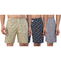 Nermosa Men's Pure Cotton Printed Boxer Shorts  Soft, Breathable, All-Day Comfort (Pack Of 3) (In, Alpha, 2Xl, Plus, Multicolor8)