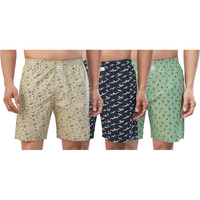 Nermosa Men's Pure Cotton Printed Boxer Shorts  Soft, Breathable, All-Day Comfort (Pack Of 3) (In, Alpha, 2Xl, Plus, Multicolor5)