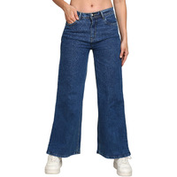 Nifty Women's Denim Wide Leg High Rise Jeans (1463_Bta_32_Medium_Blue_32)