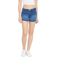 Nifty Women's Denim Slim Fit Shorts (1418, Bata:Blue, 34)