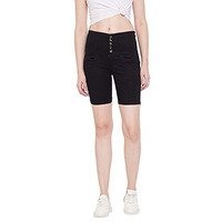 Nifty Women's Denim Shorts (1348, Black, 28)