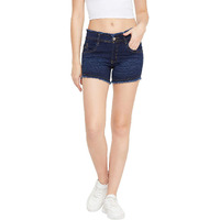 Nifty Women's Denim Slim Fit Shorts (1425, Basic:Blue, 34)