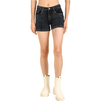 Nifty Women's Denim Black Boyfriend Shorts (Short_1451_Blk_34_Black_34)