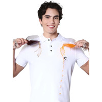 Noble Monk Men's Half Sleeve Polo Neck Water Repellent T-Shirt |Soft Cotton Casual Tee For Everyday Wear White