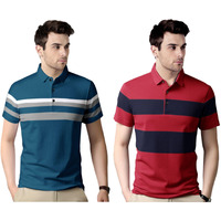 Men's Regular Fit Polo T Shirt (Combo Pack Of 2) |Half Sleeves |Collar Tshirts |Nobel Monk T Shirt | Casual Tshirt