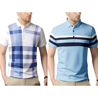 Noble Monk Men's Letter Print Regular Fit T-Shirt (T344Hs-Whsb-T700-Wsnbwh Sky Wind Surfer Navy Blue White