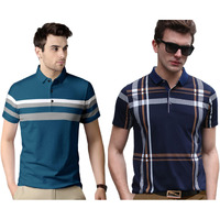 Men's Regular Fit Polo T Shirt (Combo Pack Of 2) |Half Sleeves |Collar Tshirts |Nobel Monk T Shirt | Casual Tshirt