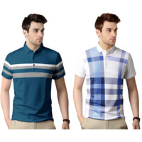 Men's Regular Fit Polo T Shirt (Combo Pack Of 2) |Half Sleeves |Collar Tshirts |Nobel Monk T Shirt | Casual Tshirt