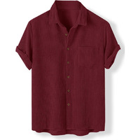 Nobel Monk Men's Solid Casual Shirt |Half Sleeve | Regular Fit |Stylish Shirt For Men Wine Red
