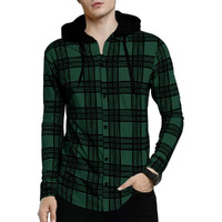 Noble Monk Men's Checkered Long Sleeve Shirts |Button Down Shirts With Hoodie