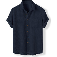 Nobel Monk Men's Solid Casual Shirt |Half Sleeve | Regular Fit |Stylish Shirt For Men Navy Blue