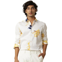 Nobel Monk Men's Solid Casual Shirt | Full Sleeve | Floral Print | Stylish Shirt For Men