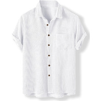 Nobel Monk Men's Solid Casual Shirt |Half Sleeve | Regular Fit |Stylish Shirt For Men White