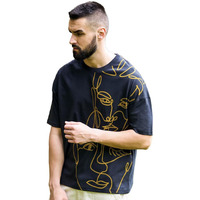 Noble Monk Loose Fit Round Neck T-Shirt For Men Navy Blue