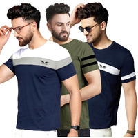 Noble Monk Men Regular Fit T-Shirt | Round Neck | Half Sleeve | Self Design | Casual T Shirt For Men