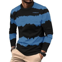 Noble Monk Men Full Sleeve Round Neck T-Shirt | Tie & Dye Pattern |Regular Fit Tshirt For Men Black