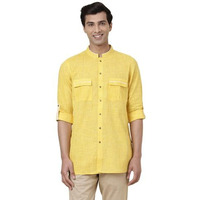 Fabindia Men's Cotton Solid Slim Kurta (20074733_Yellow_S)