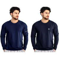 Noble Monk Men's Regular Fit T Shirt (Combo Pack Of 2) |Full Sleeves |Round Neck |Casual Tshirt For Men