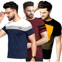 Noble Monk Men Regular Fit T-Shirt | Round Neck | Half Sleeve | Self Design | Casual T Shirt For Men