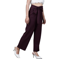 Noble Monk Women Regular Fit Casual Pant | High Waist Trouser | Wide Leg Baggy Korean Pants Trousers For Women Black