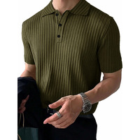 Noble Monk Relax Fit Polo Neck T-Shirt Olive Green