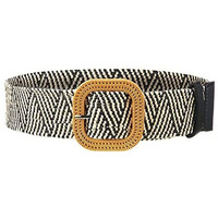 Fabme Women's Elegant Woven Elastic Belt - Striped (Multi)